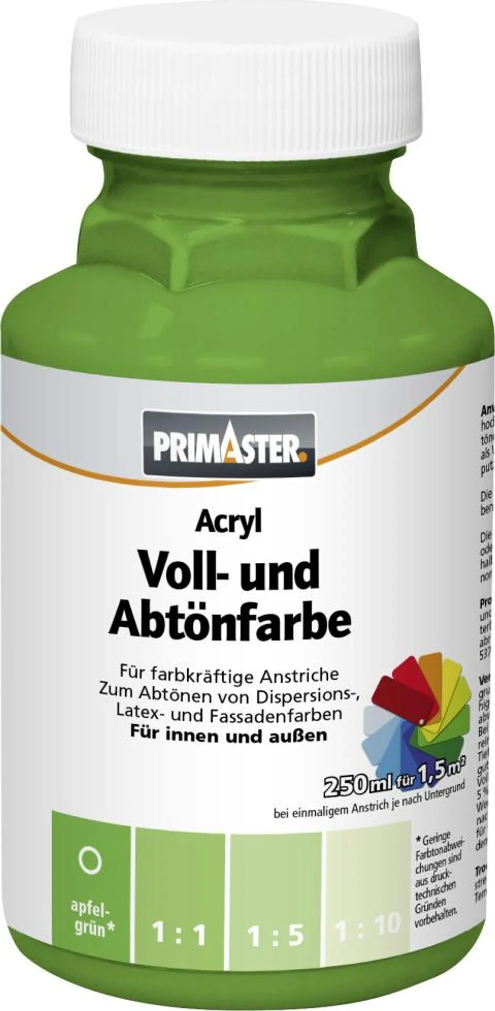 Primaster Voll- und Abtönfarbe 250 ml – Apfelgrün Matt Primaster Voll- und Abtönfarbe 250 ml – Apfelgrün Matt