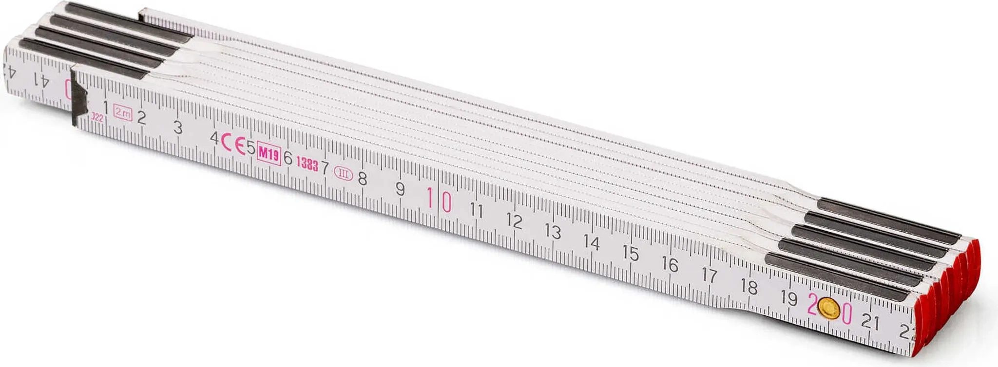 Zollstock Metrie Perfekt 10 – 2 m weiß, Beschläge schwarz