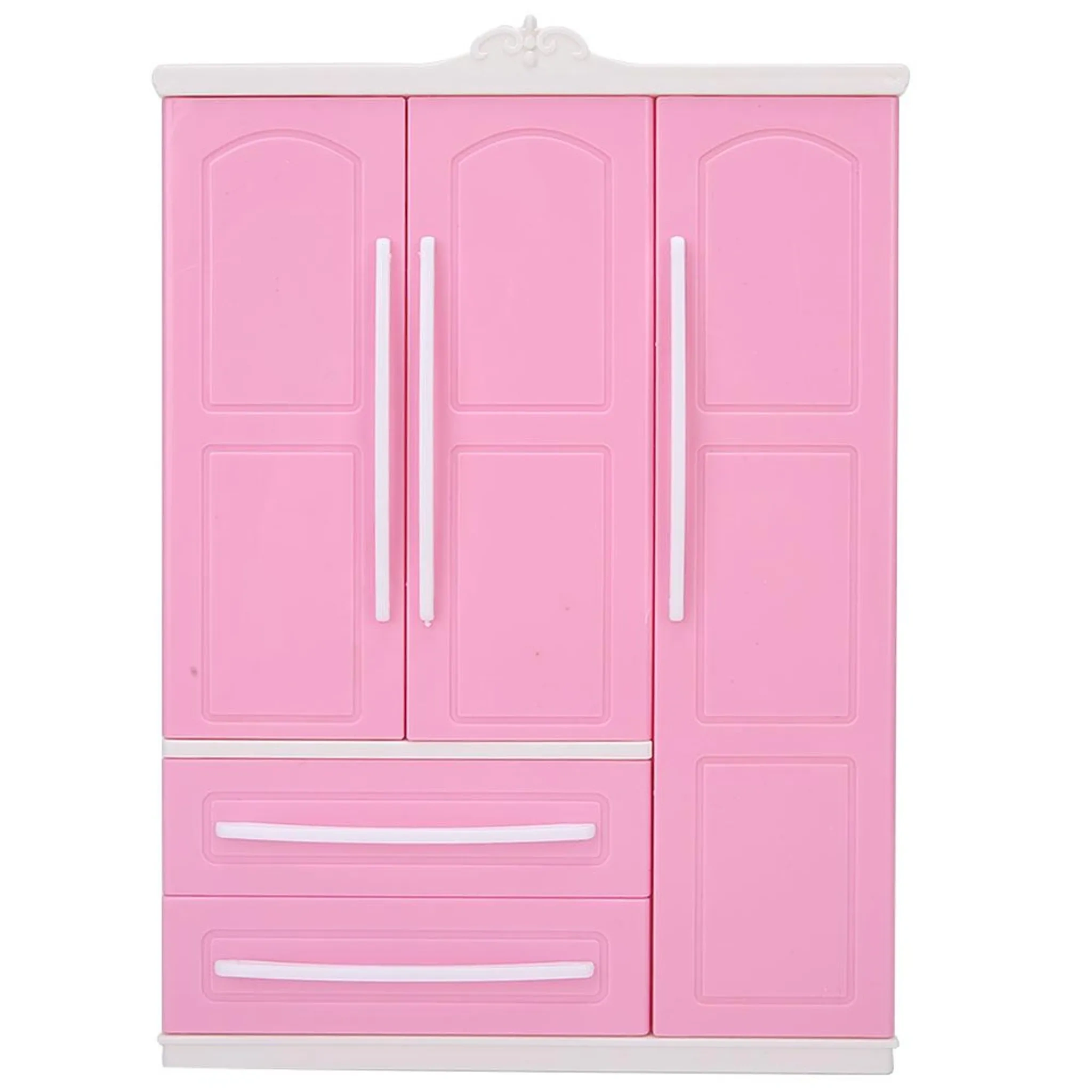 3-türiger Puppenhaus Kleiderschrank – Puppen Möbel Zubehör für Puppen Mädchen 3-türiger Puppenhaus Kleiderschrank – Puppen Möbel Zubehör für Puppen Mädchen